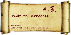 Asbóth Bernadett névjegykártya